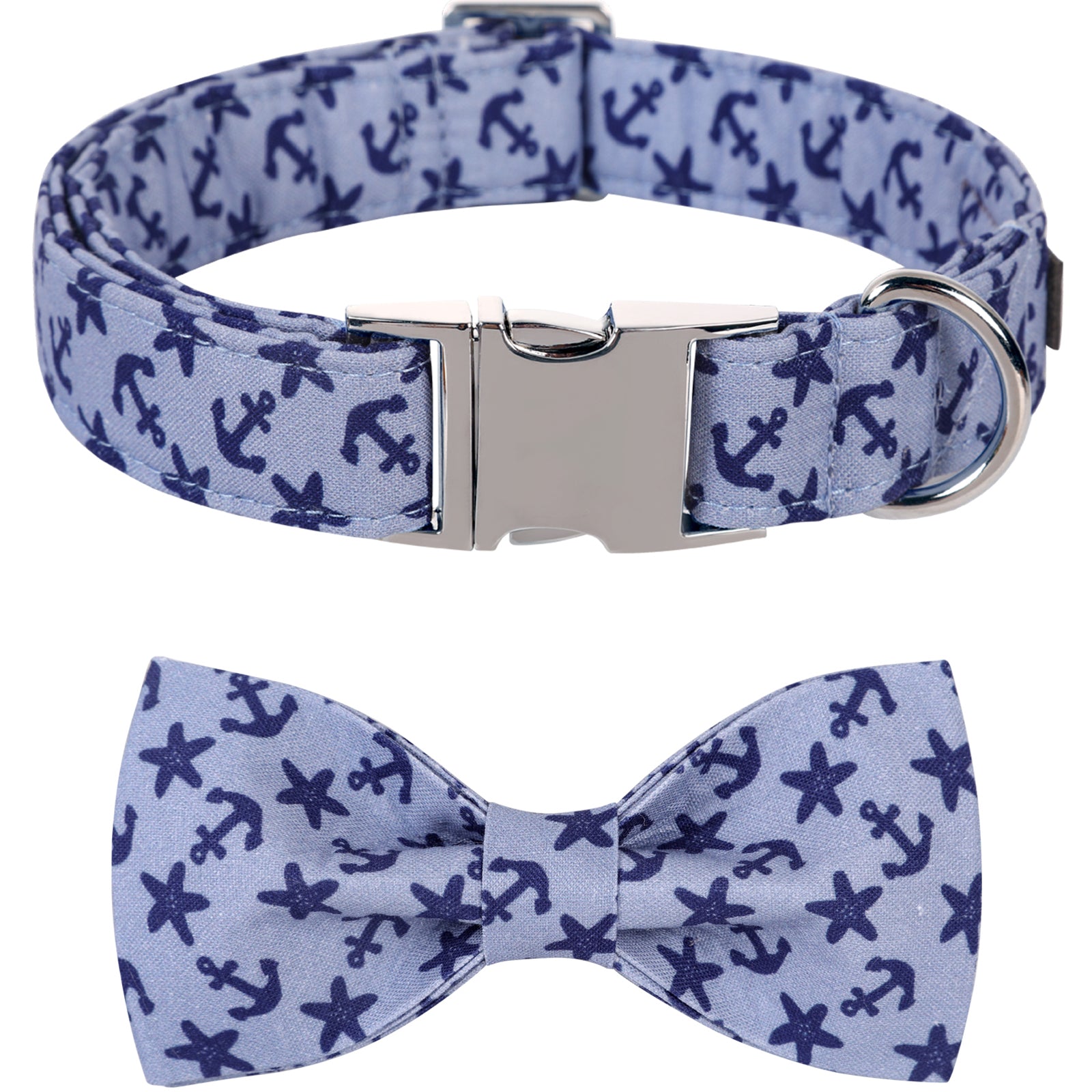Summer Dog Collar with Bowtie for Boy or Girl, Anchor
