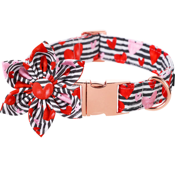 Valentine's Day Dog Collar with Flower for Female Dog
