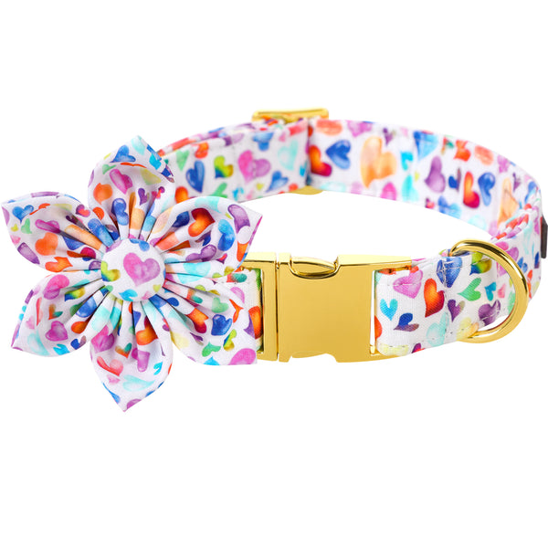 Valentine's Day Dog Collar with Flower for Female Dog
