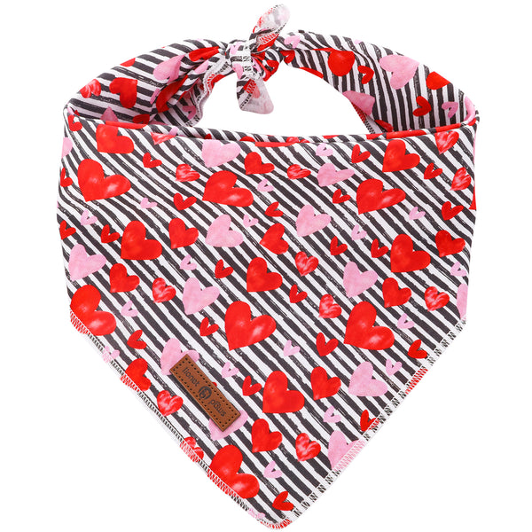 Valentine's Day Dog Bandana Cotton Handkerchief Scarf Triangle Bandana for Male Female Dog