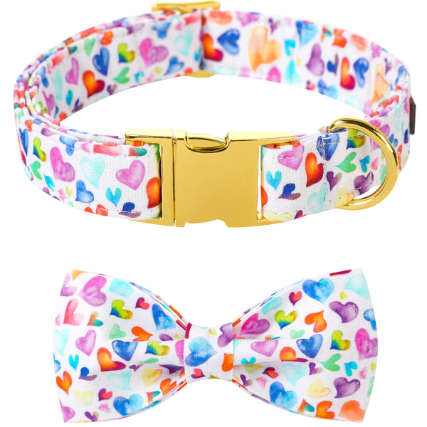 Valentine's Day Bowtie Dog Collar with Metal Buckle for Girl or Boy