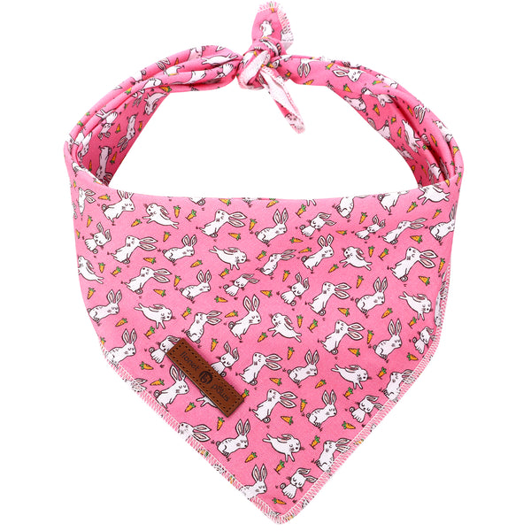 Easter Dog Bandana Cotton Handkerchief Scarf Triangle Bandana for Female Dog, Rabbit Carrot