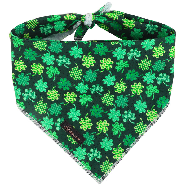 St. Patrick's Day Dog Bandana Handkerchief Scarf for Male Female Dog, Green Clover