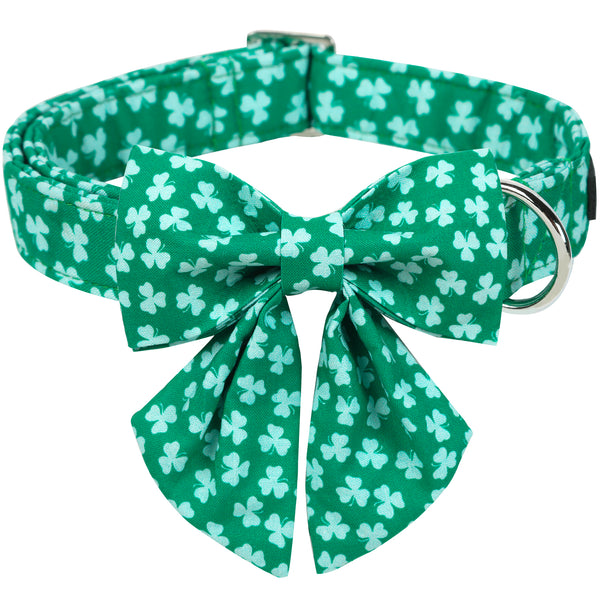 St Patrick's Day Dog Collar with Sailor Bow for Girl
