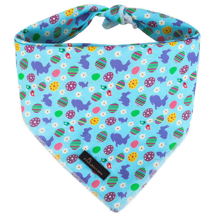 Easter Dog Bandana Cotton Handkerchief Scarf for Female Dog, Bunny Egg