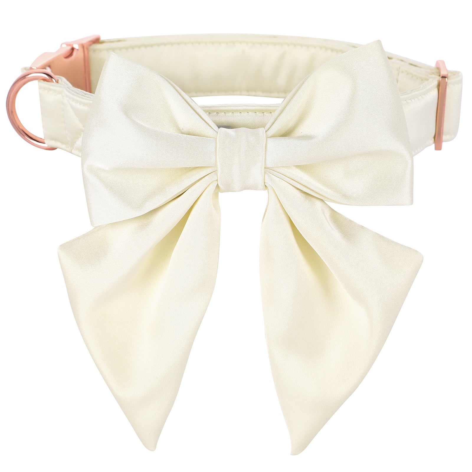 Comfortable Silk Dog Collar with Detachable Sailor Bow for Male Female Dogs