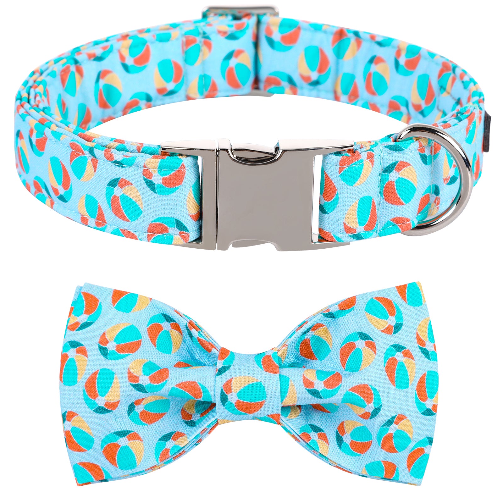 Summer Dog Collar with Bowtie, Beach Ball