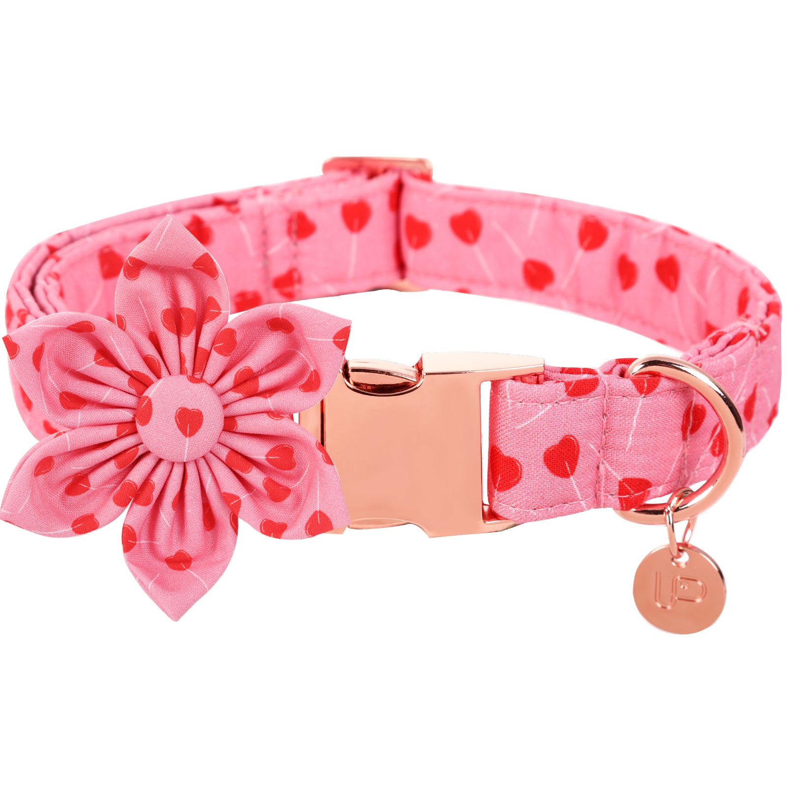 Valentine's Day Dog Collar with Flower for Female Dog