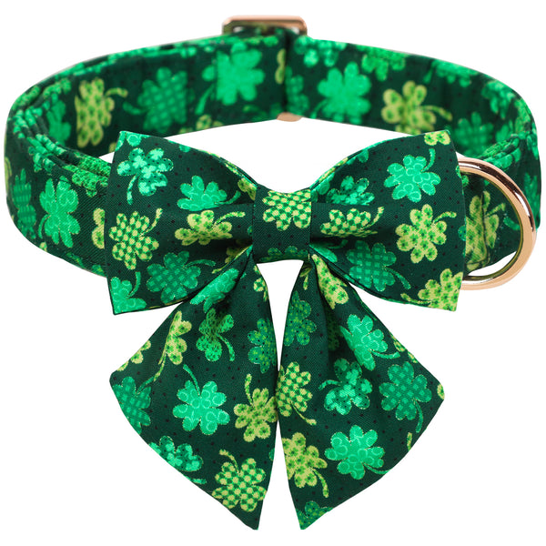 St Patrick's Day Dog Collar with Sailor Bow for Girl