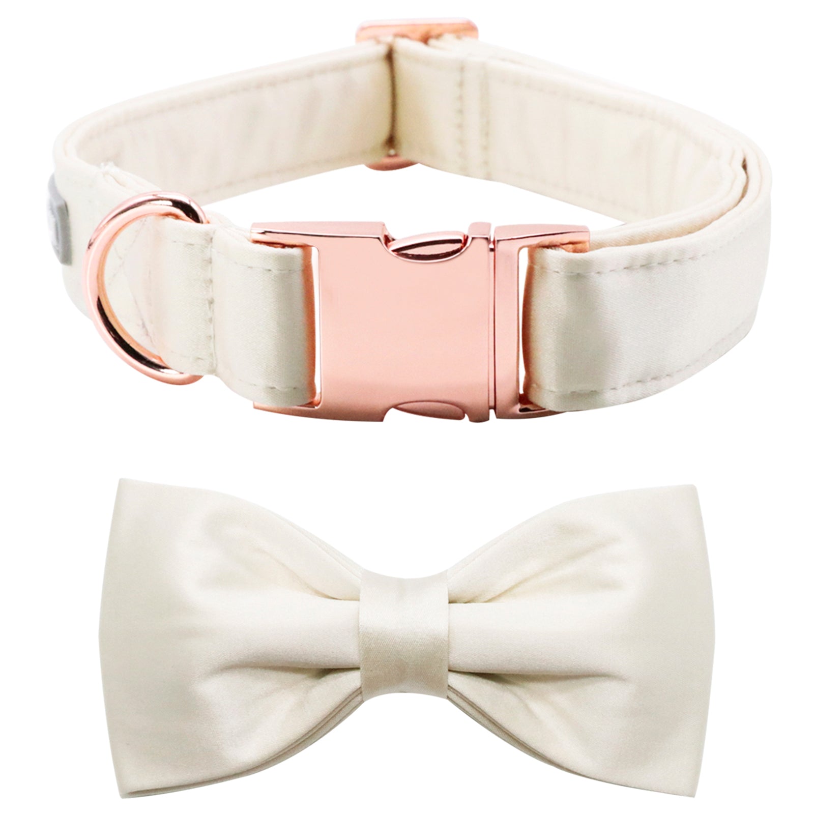 Comfortable Silk Dog Collar with Detachable Bowtie for Male Female Dogs