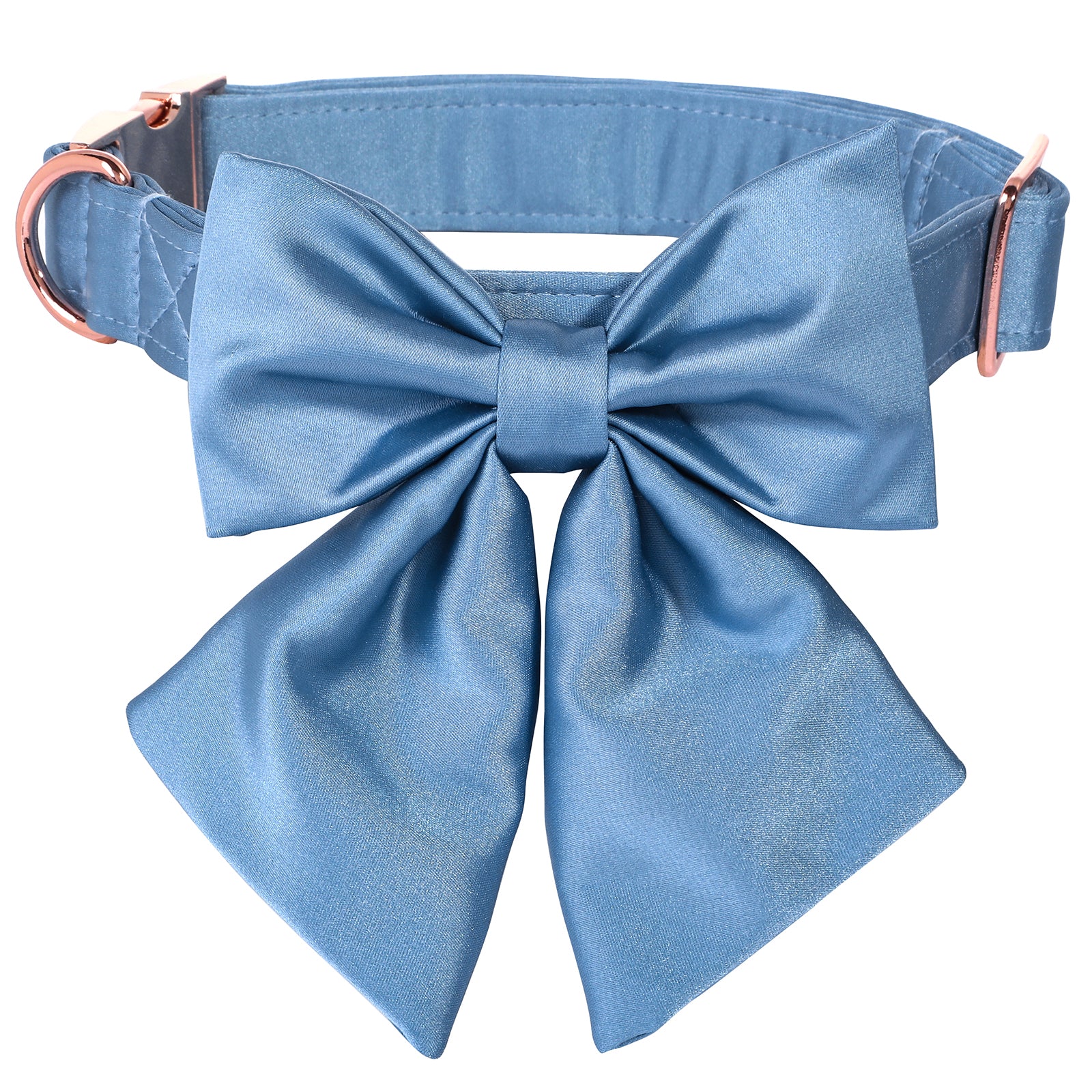 Comfortable Silk Dog Collar with Detachable Sailor Bow for Male Female Dogs