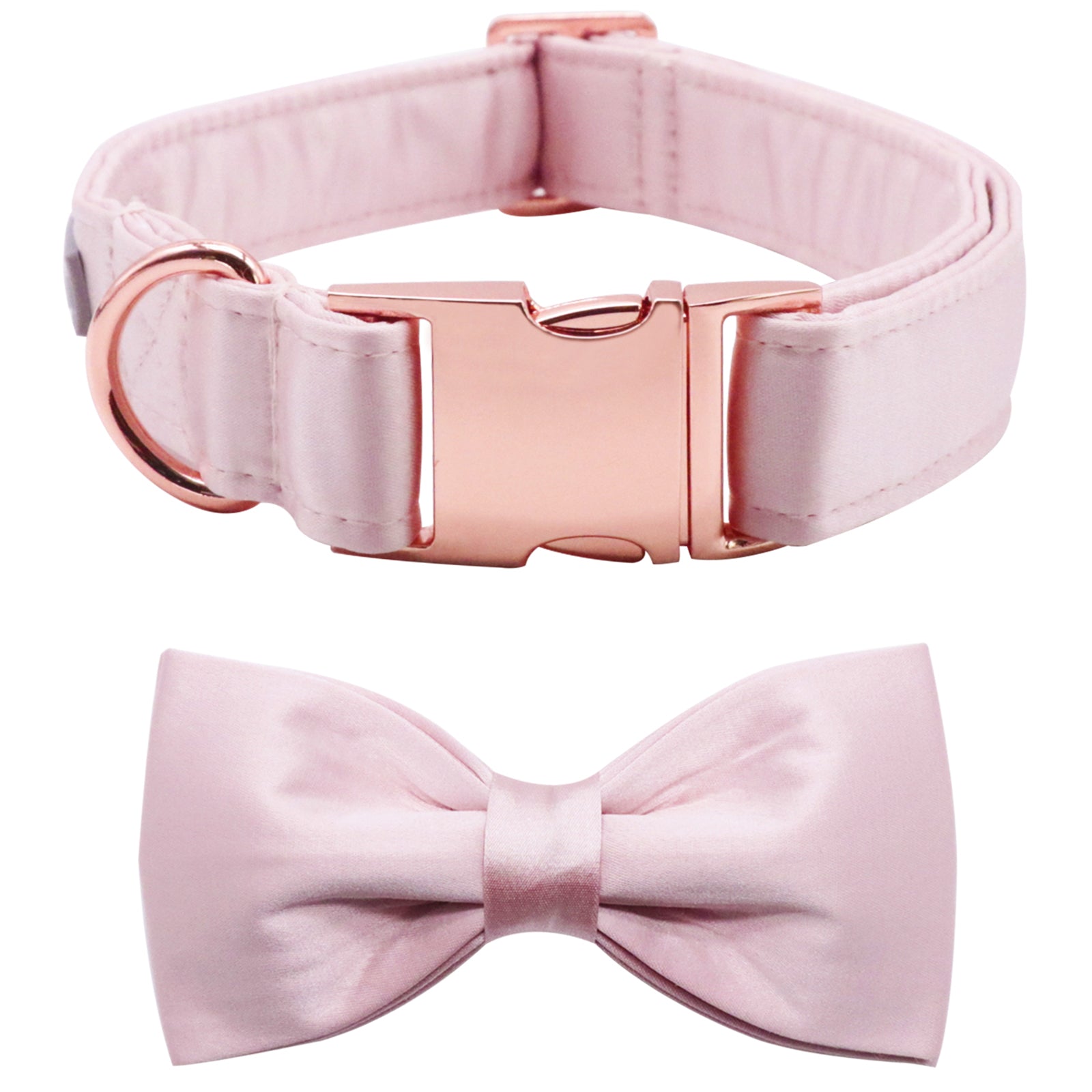Comfortable Silk Dog Collar with Detachable Bowtie for Male Female Dogs