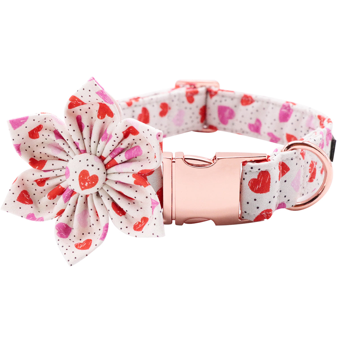 Valentine's Day Dog Collar with Flower for Female Dog