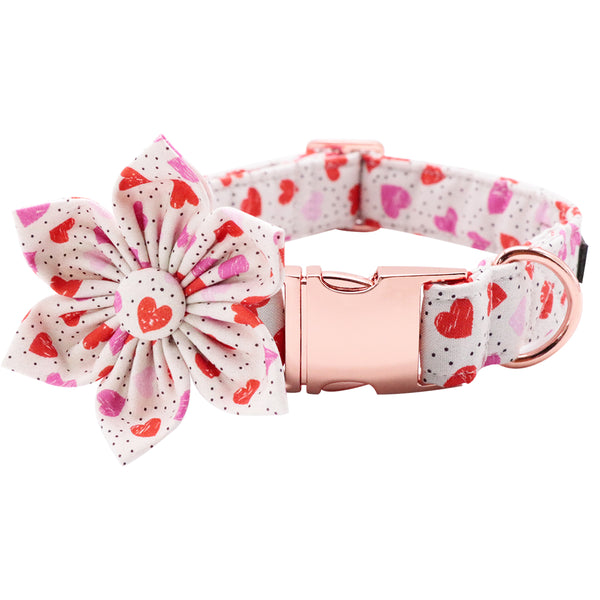 Valentine's Day Dog Collar with Flower for Female Dog