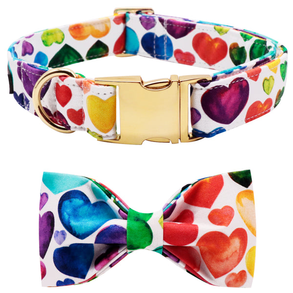 Valentine's Day Bowtie Dog Collar with Metal Buckle for Girl or Boy