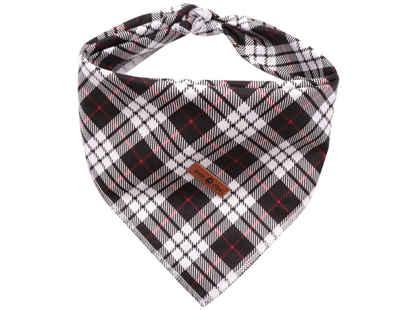 Black Plaid Dog Bandana for Small Medium Large Male Dogs Gift