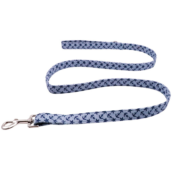 Summer Dog Leash for Small Medium Large Dog Matching Collar, Anchor Pattern