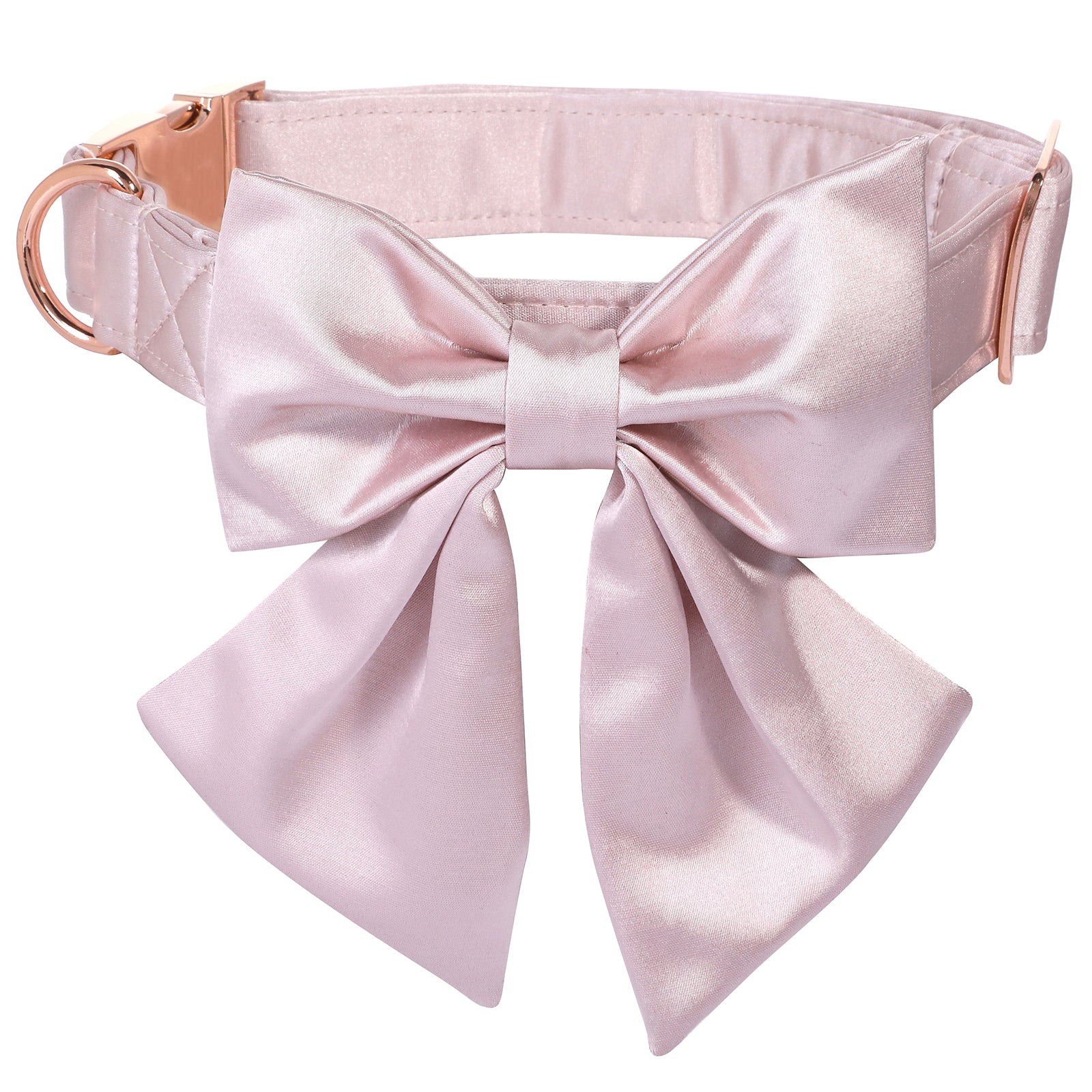 Comfortable Silk Dog Collar with Detachable Sailor Bow for Male Female Dogs