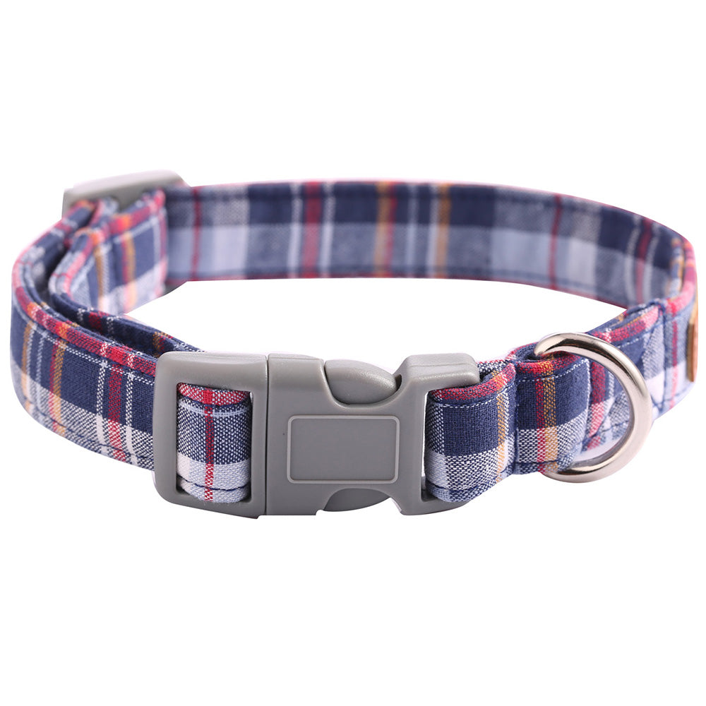 DarkBlue Bowtie Dog Collar with Plastic Buckle for Boy