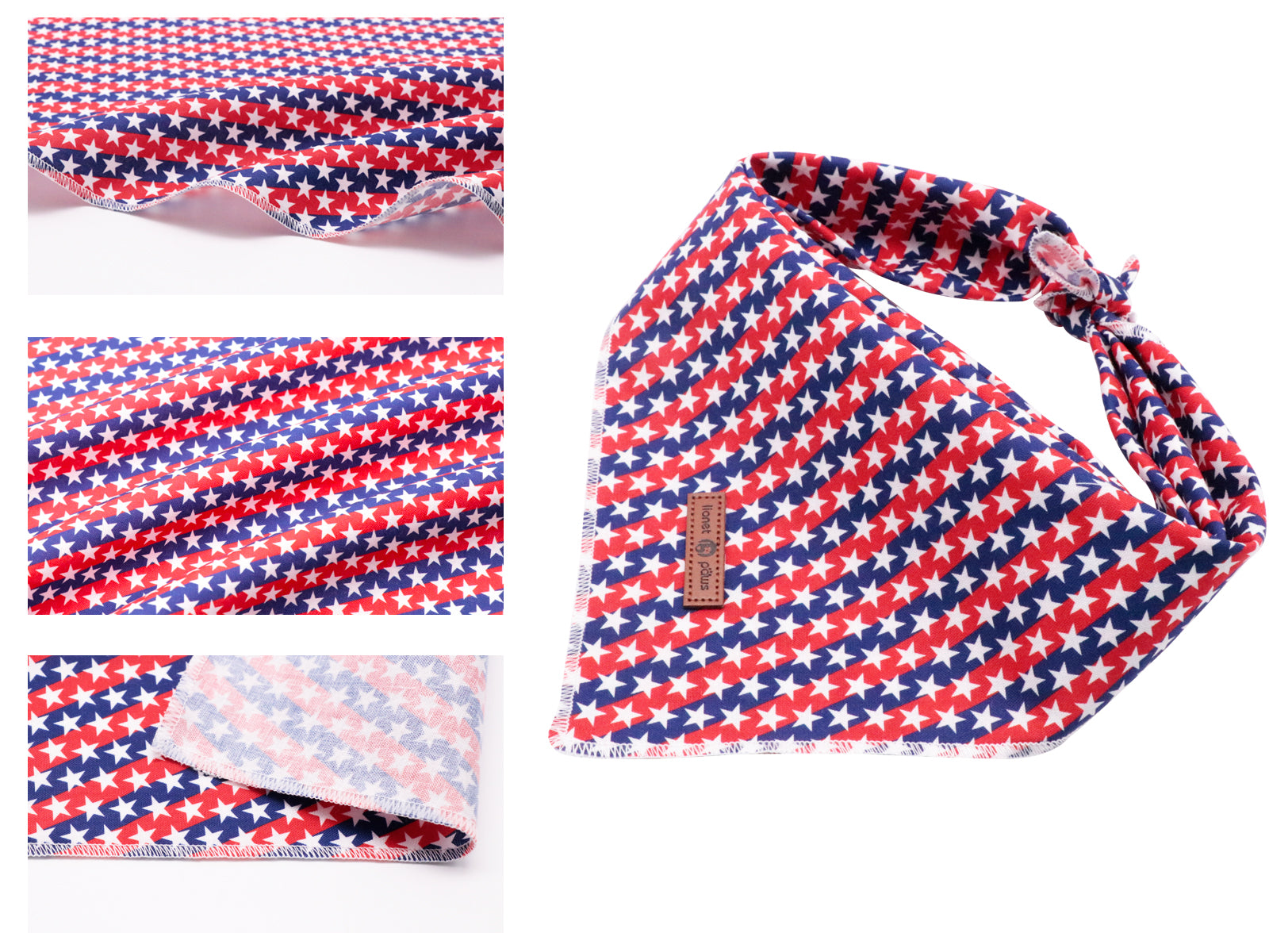 Patriotic Dog Bandana Handkerchief Scarf Triangle Bandana for Male Female Dog, 4th of July