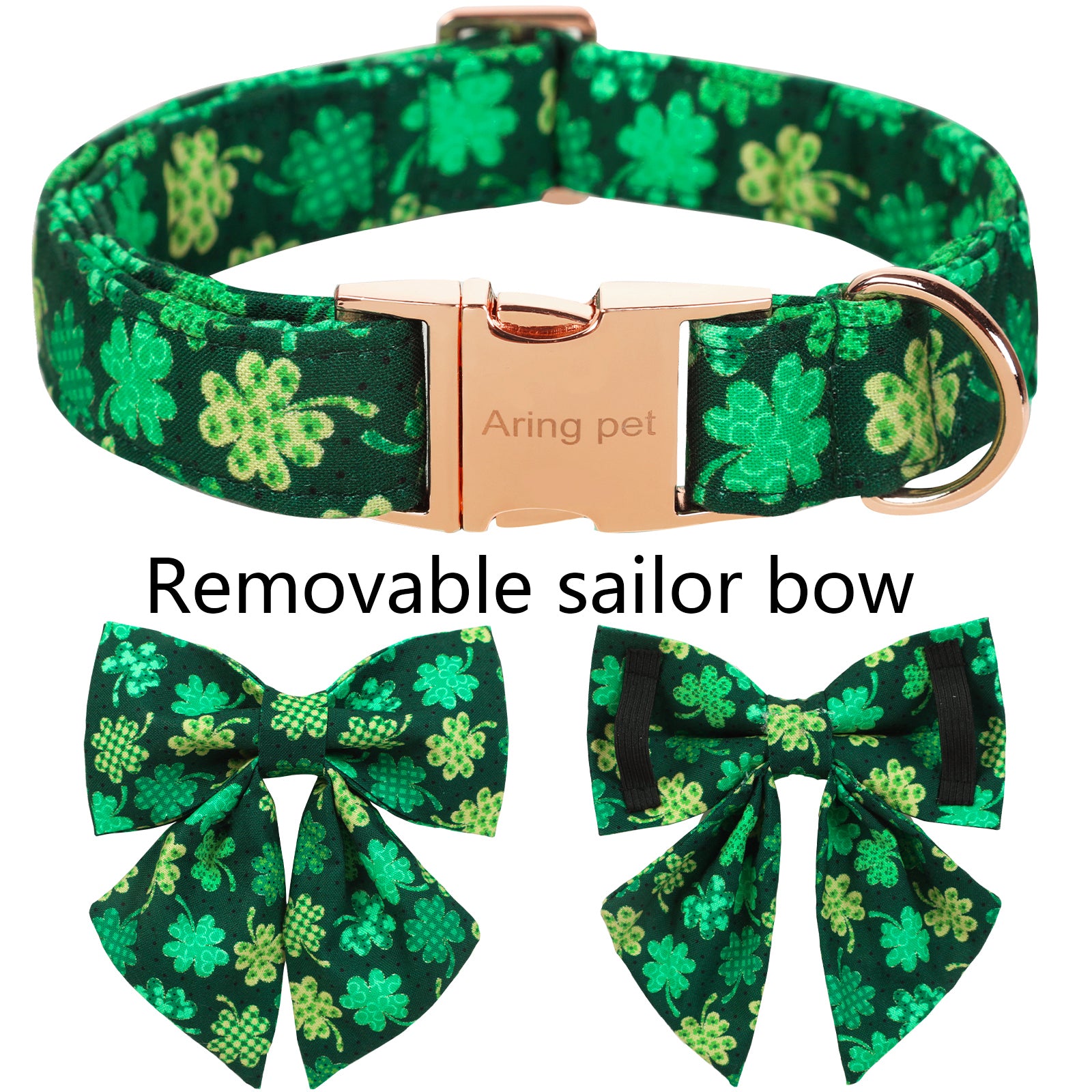 St Patrick's Day Dog Collar with Sailor Bow for Girl