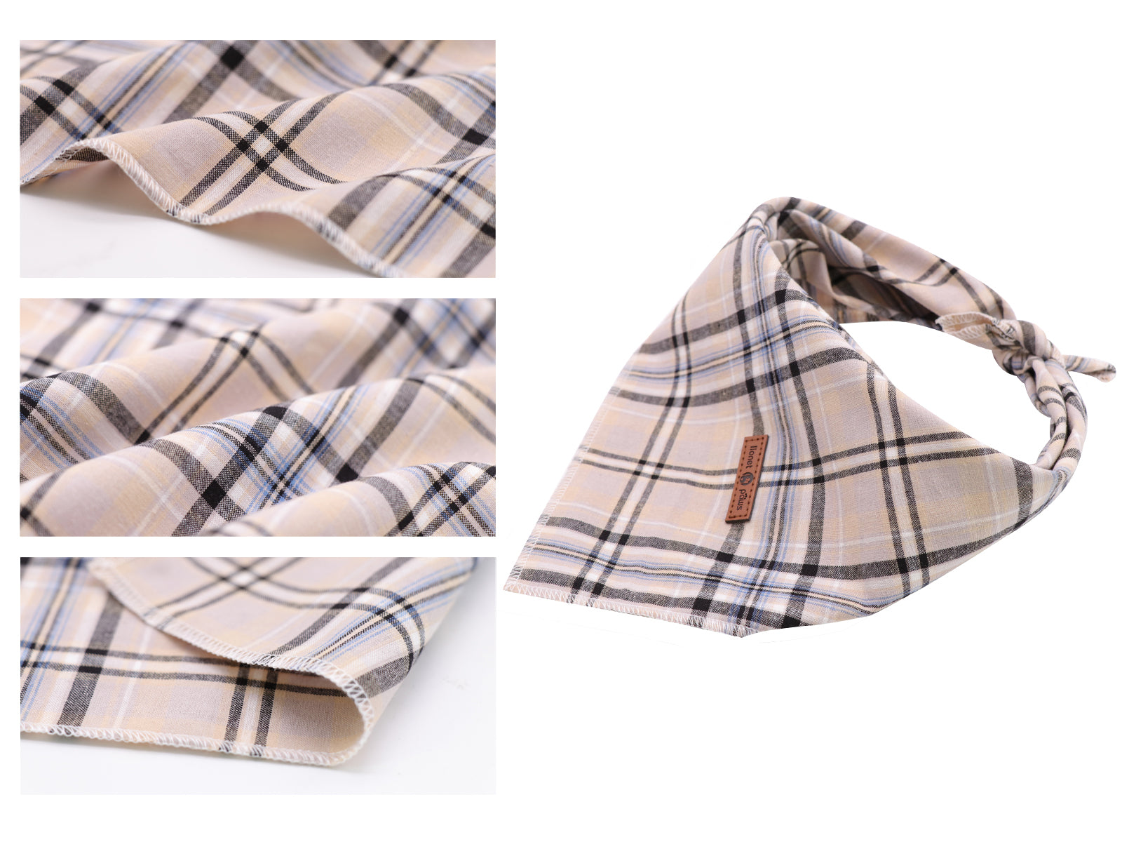 Gray Dog Bandana Cotton Handkerchief Scarf Triangle Bandana for Male Female Dog