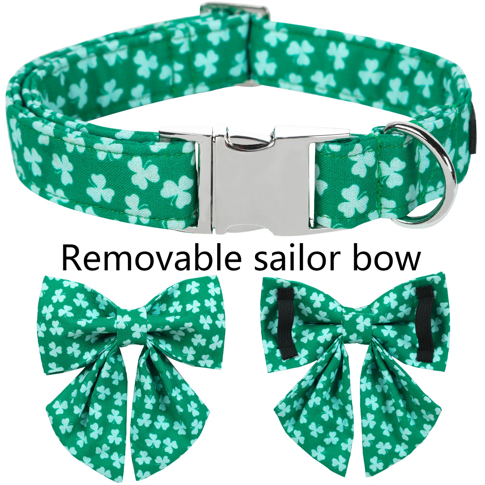 St Patrick's Day Dog Collar with Sailor Bow for Girl