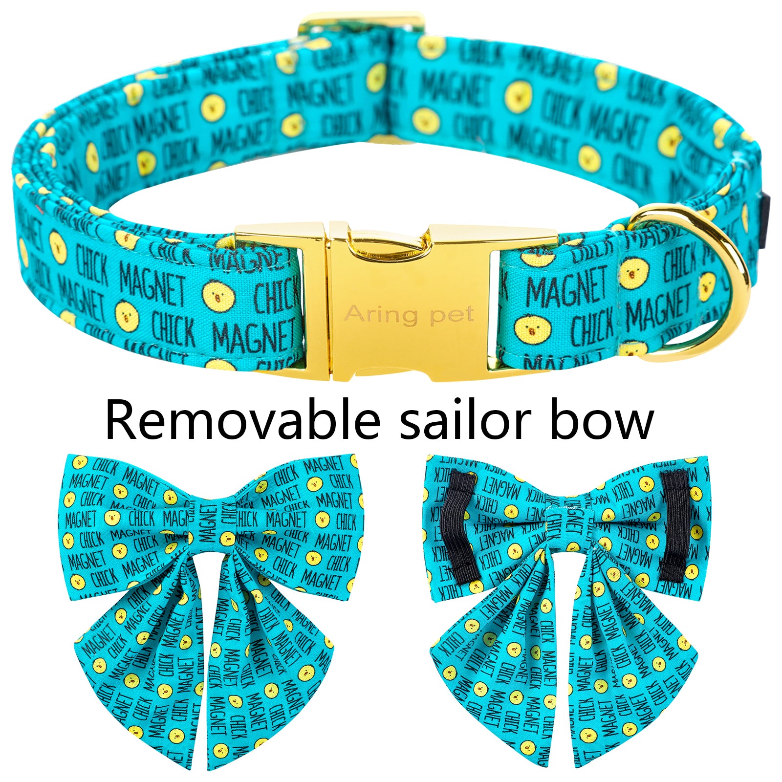 Easter Day Dog Collar with Sailor Bow for Girl