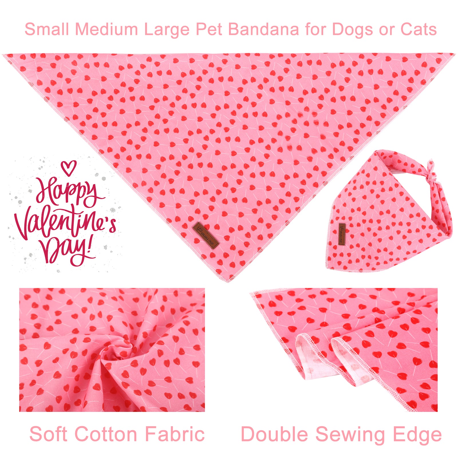 Valentine's Day Dog Bandana for Small Medium Large Female Dogs Gift