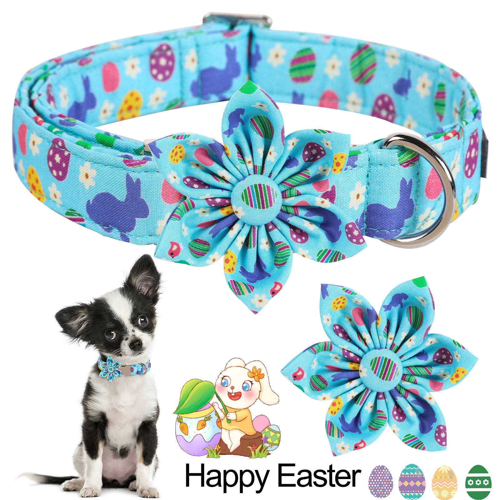 Easter Dog Collar with Flower for Female Dog