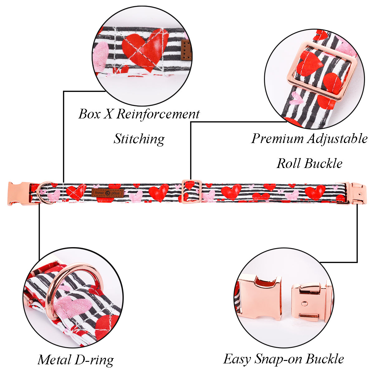 Valentine's Day Dog Collar with Flower for Female Dog