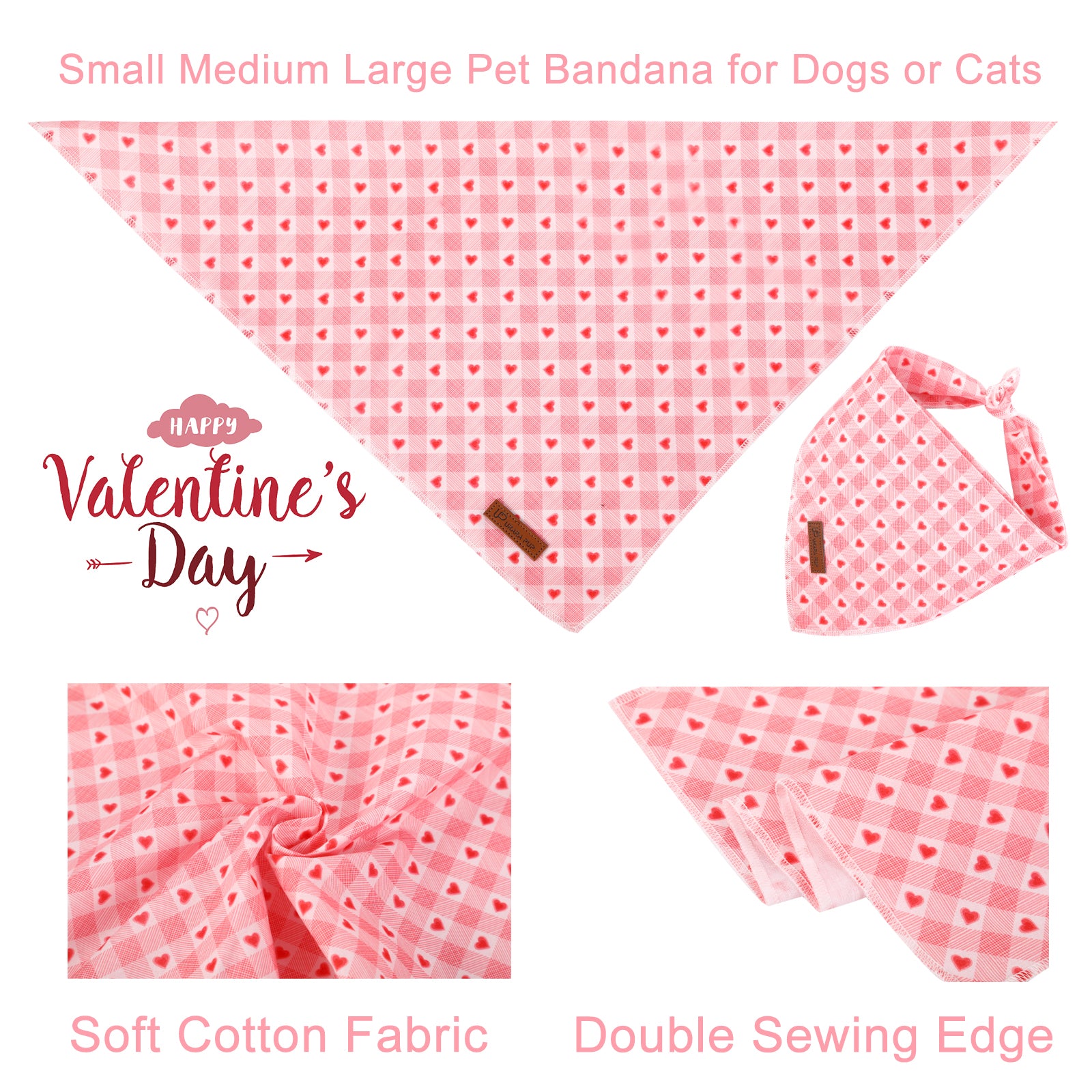 Valentine's Day Dog Bandana for Small Medium Large Female Dogs Gift