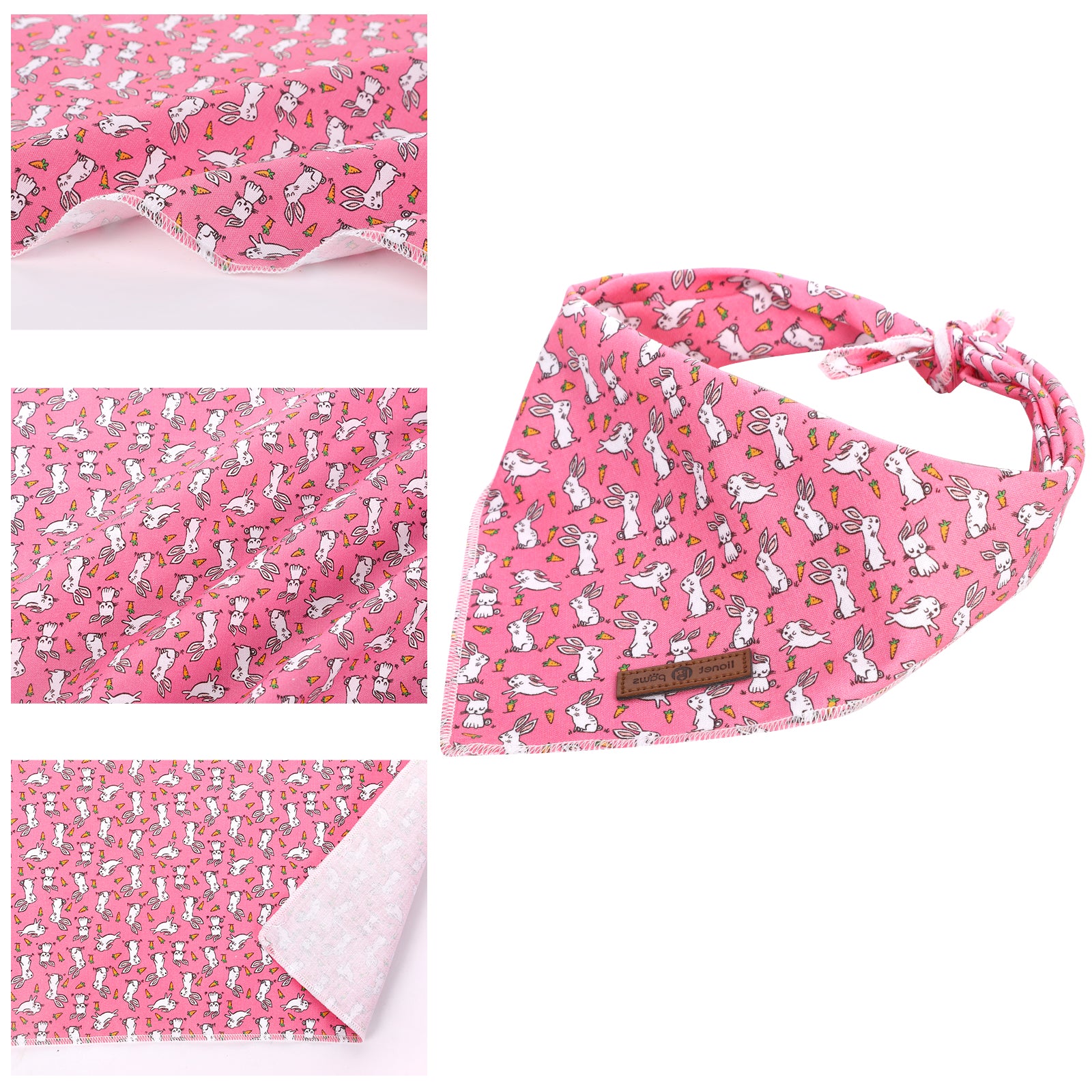 Easter Dog Bandana Cotton Handkerchief Scarf Triangle Bandana for Female Dog, Rabbit Carrot