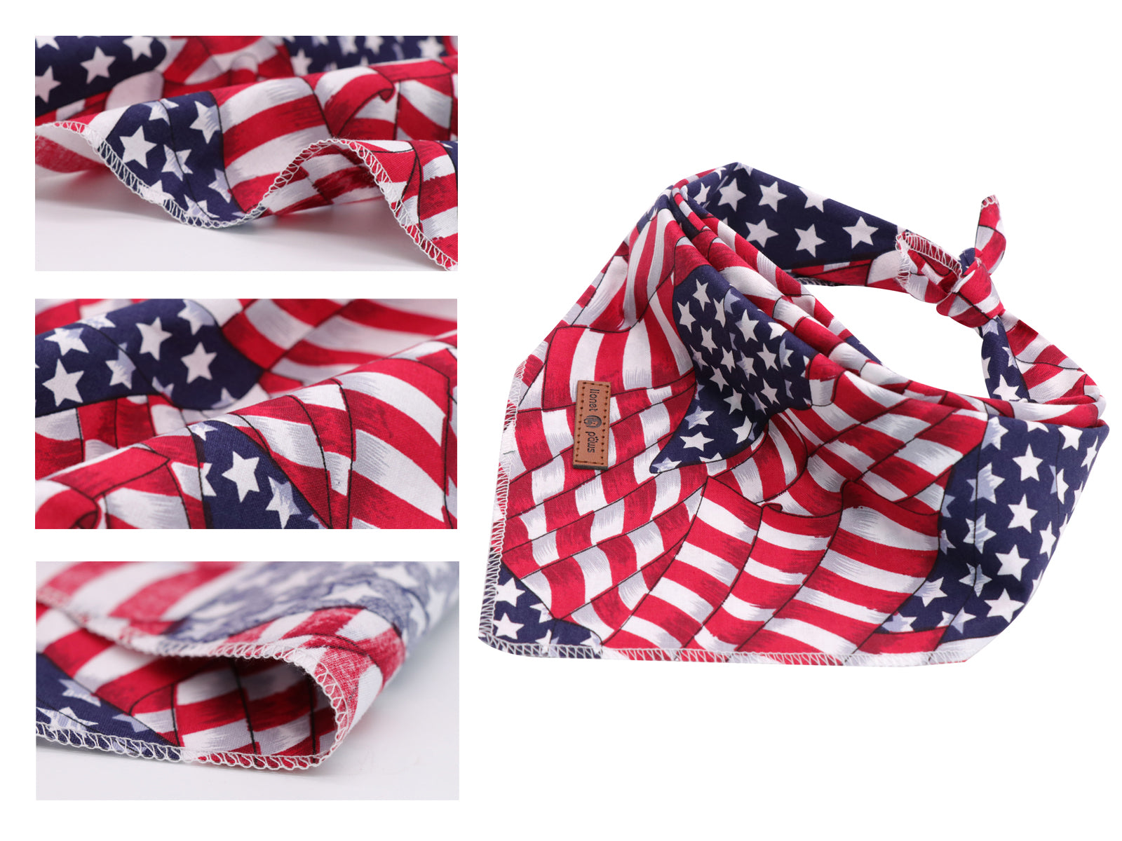 4th of July,American Flag Dog Bandana Handkerchief Scarf Triangle Bandana for Female Dog, 4th of July