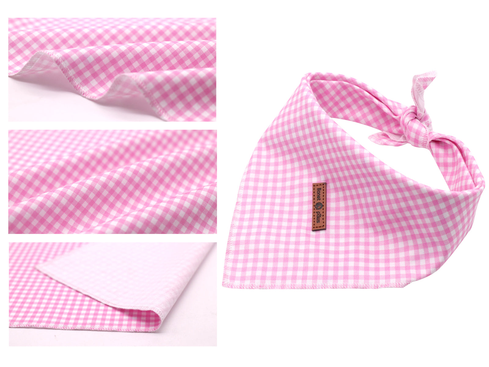 Pink Dog Bandana Cotton Handkerchief Scarf Triangle Bandana for Female Dog