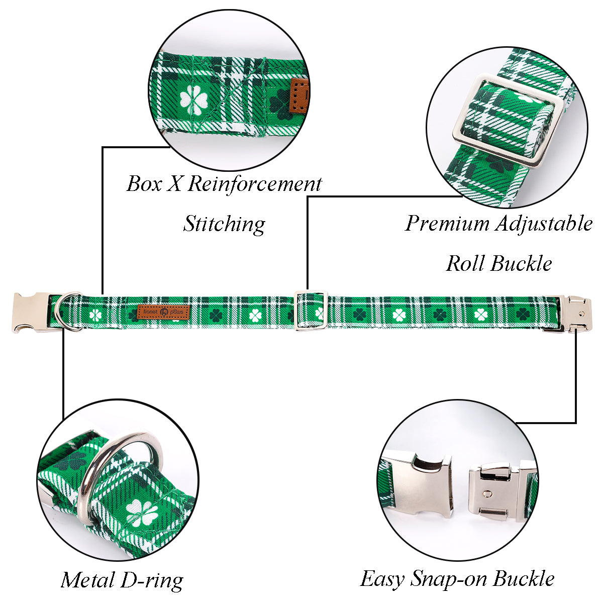 St. Patrick's Day Dog Collar with Flower for Female Dog