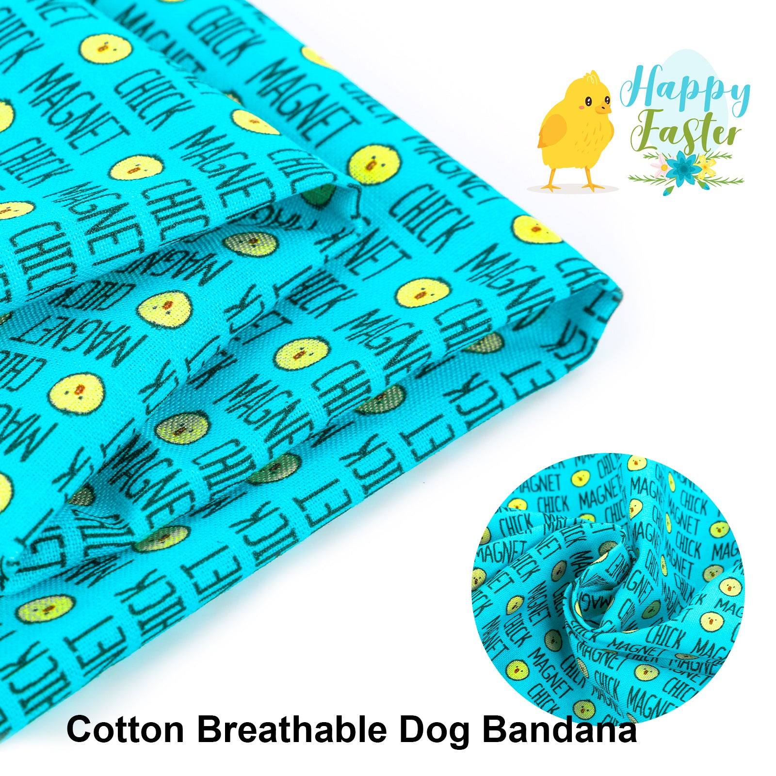 Easter Dog Bandana Cotton Handkerchief Scarf for Female Dog, Chicken