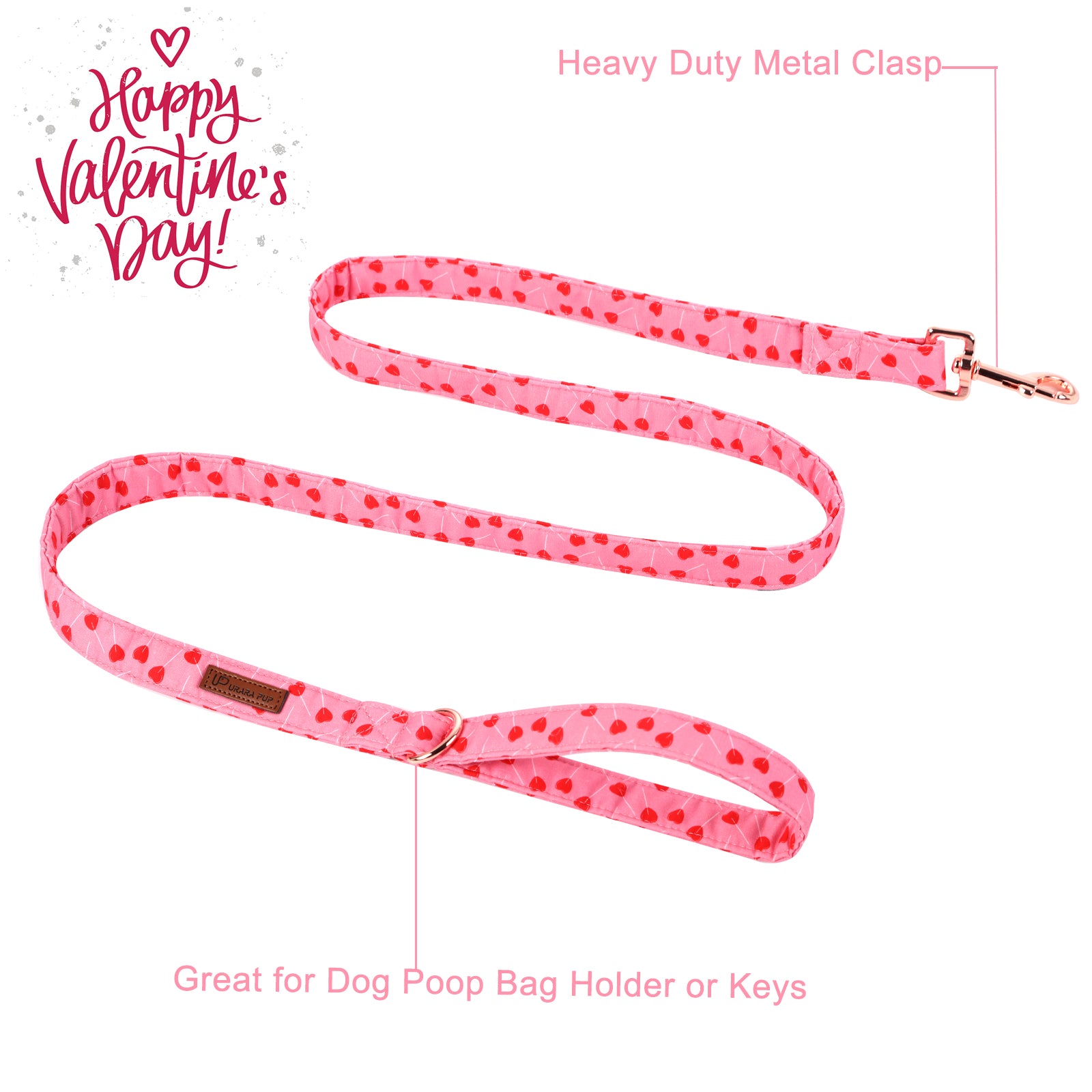Valentine's Day Dog Leash for Small Medium Large Dog