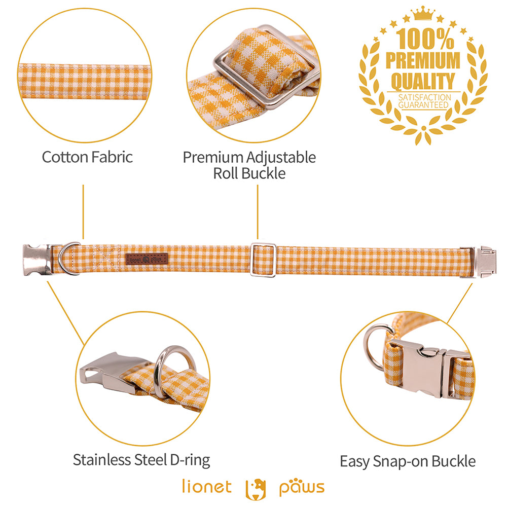 Yellow Dog Collar with Bowtie for Girl or Boy