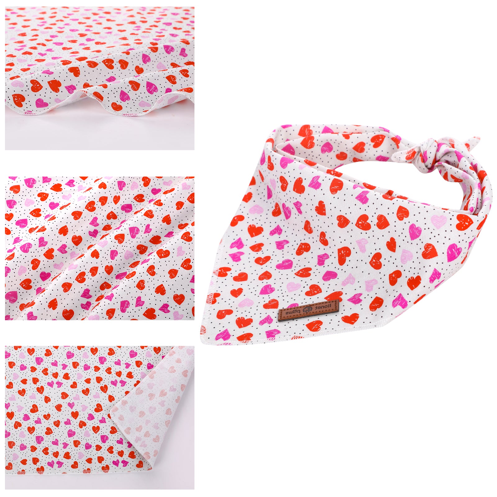 Valentine's Day Dog Bandana Handkerchief Scarf Triangle Bandana for Male Female Dog