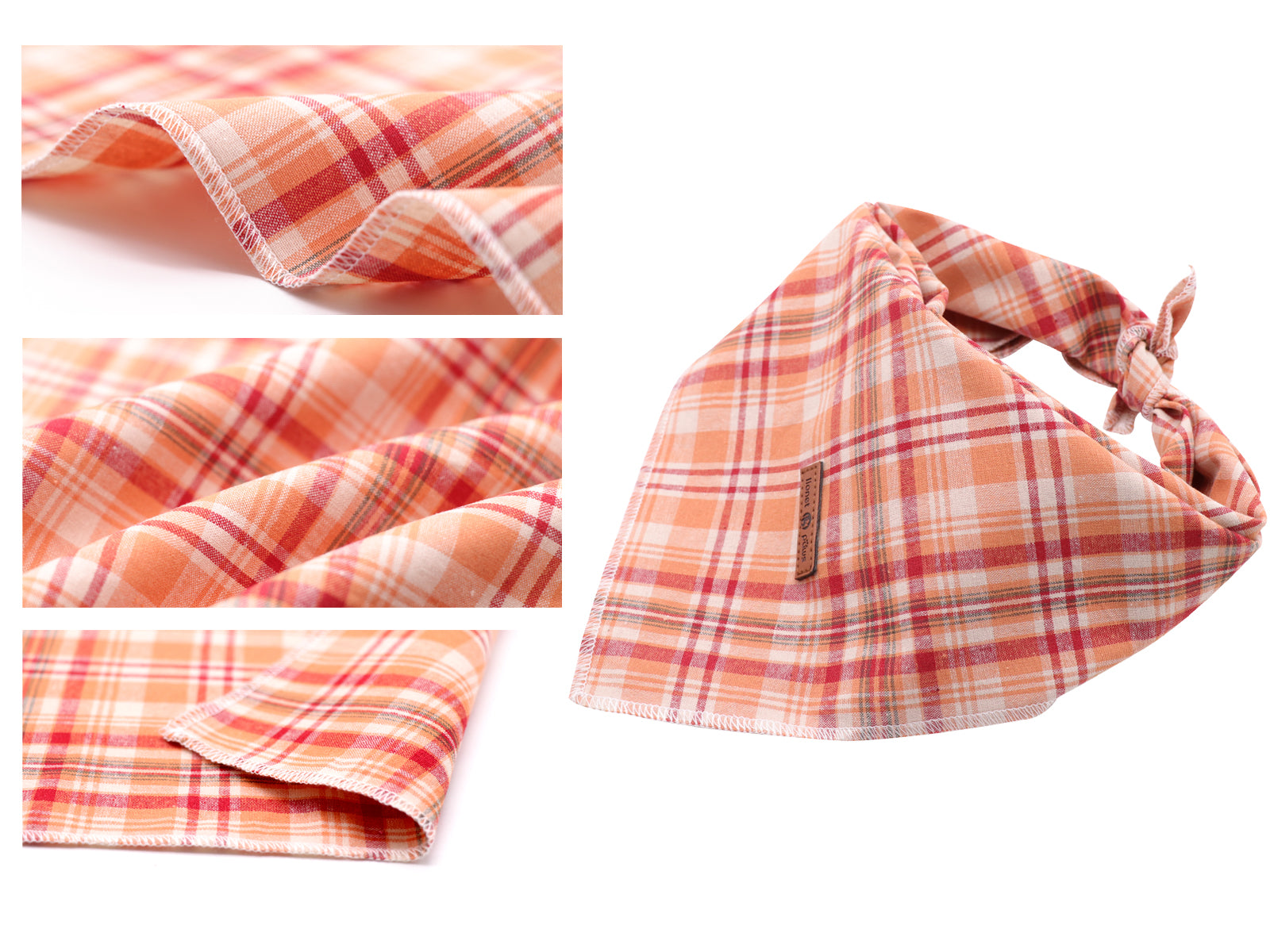Orange Dog Bandana Handkerchief Scarf Triangle Bandana for Male Female Dog