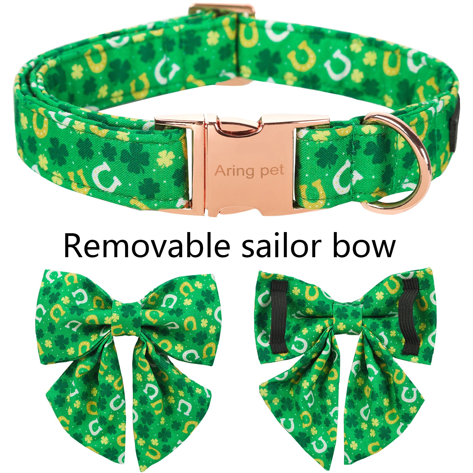 St Patrick's Day Dog Collar with Sailor Bow for Girl