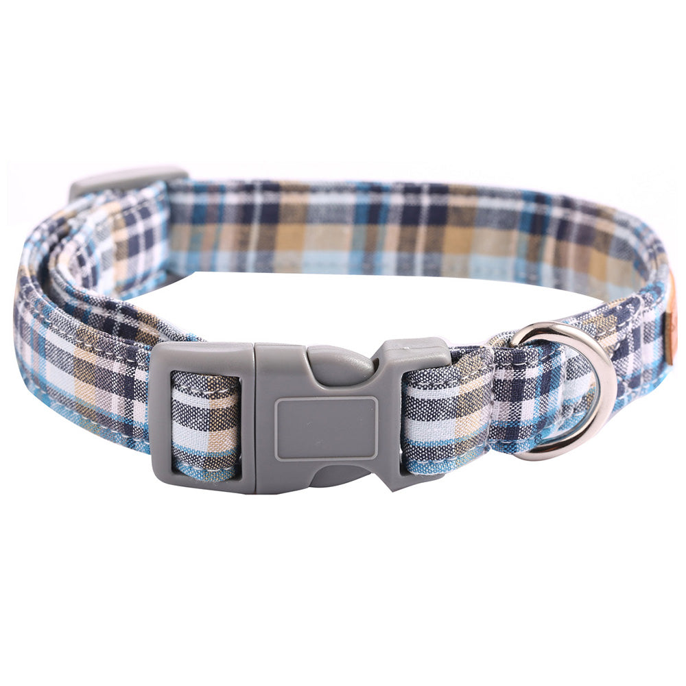 Blue Bowtie Dog Cat Collar with Plastic Buckle for Girl or Boy