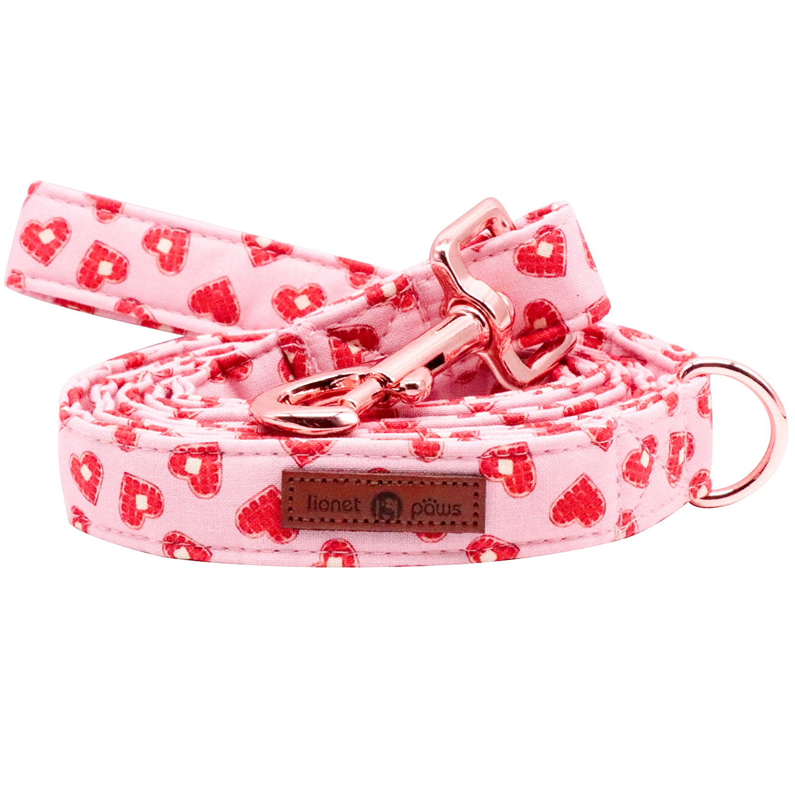 Valentine's Day Dog Leash for Small Medium Large Dog Matching Collar