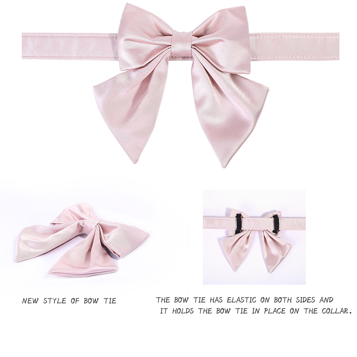 Comfortable Silk Dog Collar with Detachable Sailor Bow for Male Female Dogs