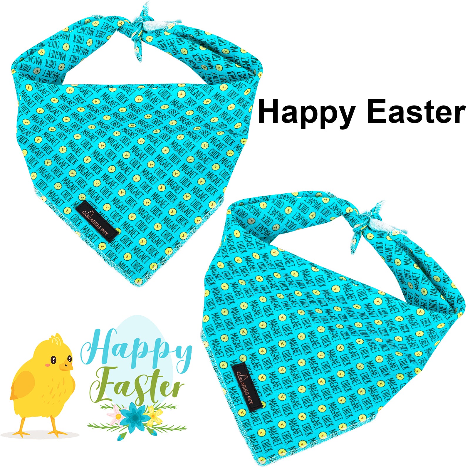 Easter Dog Bandana Cotton Handkerchief Scarf for Female Dog, Chicken