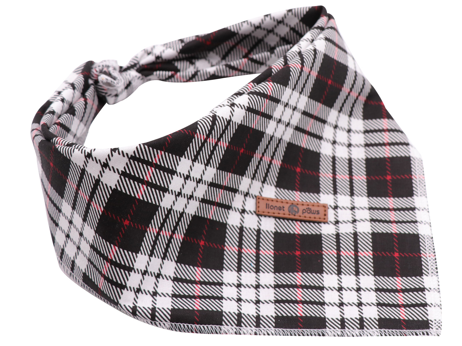 Black Plaid Dog Bandana for Small Medium Large Male Dogs Gift