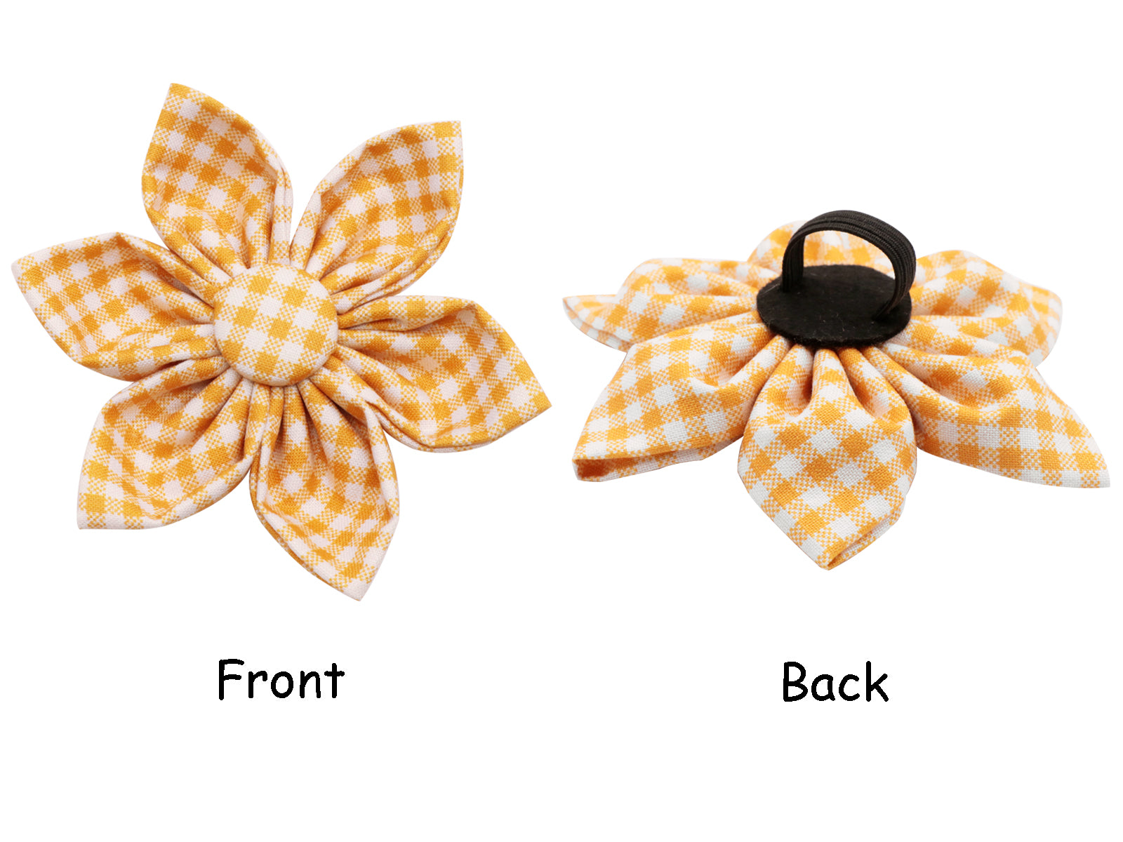 Yellow Dog Collar with Flower for Female Dog