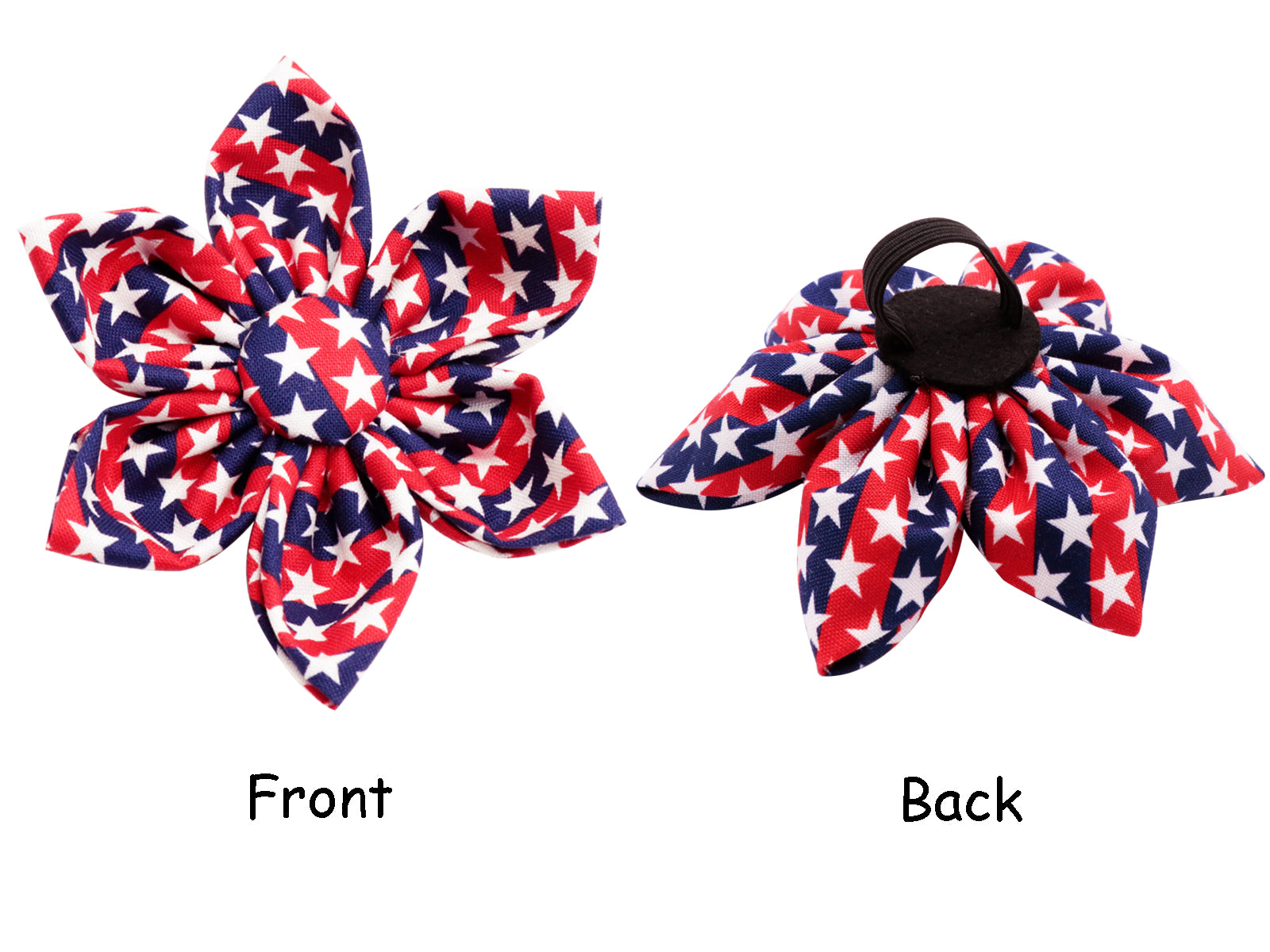 Patriotic Dog Collar with Flower for Female Dog, 4th of July