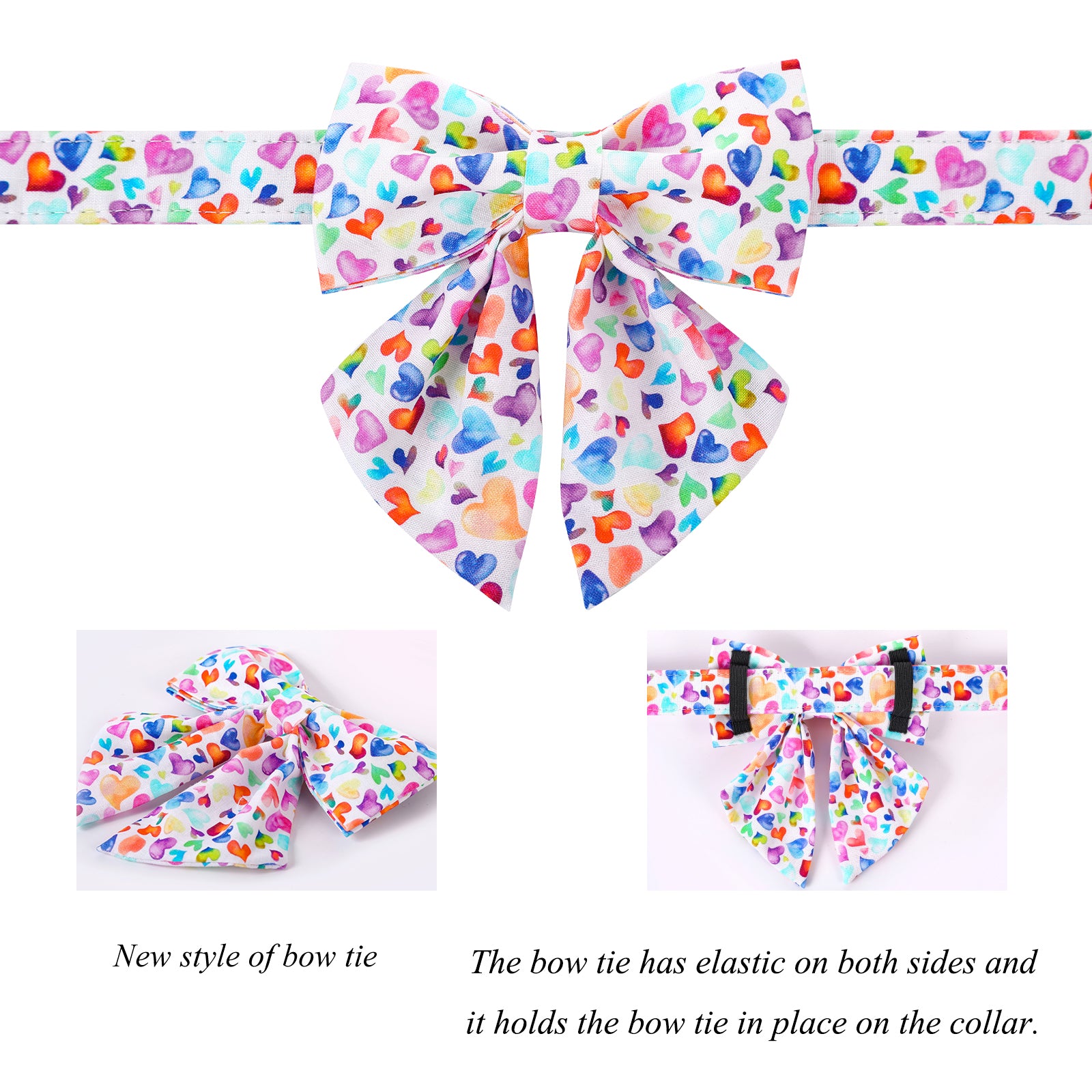 Valentine's Day Dog Collar with Sailor Bow for Girl